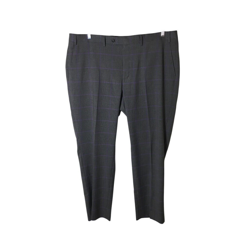 Sean John Dress Pants Men's Size 40 W X 30 L Gray Purple Plaid